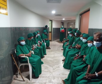 Patients waiting for sponsored cataract surgery